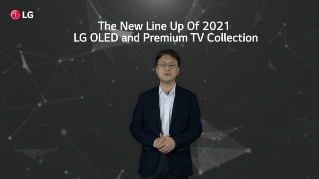 President of LG Electronics Indonesia, Lee Taejin saat peluncuran jajaran TV LG OLED evo dan OLED, Senin (24/5/2021). [PT LG Electronics Indonesia]