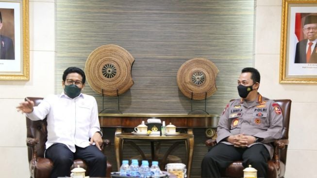 Temui Kapolri, Gus Menteri Ajak Polri Kawal Dana Desa