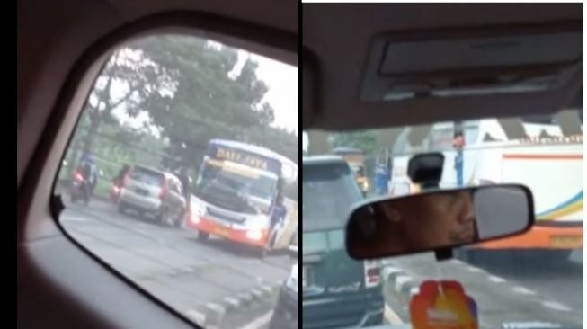 Bus lawan arah bikin publik geram (Facebook)