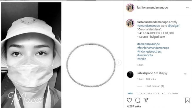 Unggahan soal Amanda Manopo [Instagram/@fashionamandamanopo]