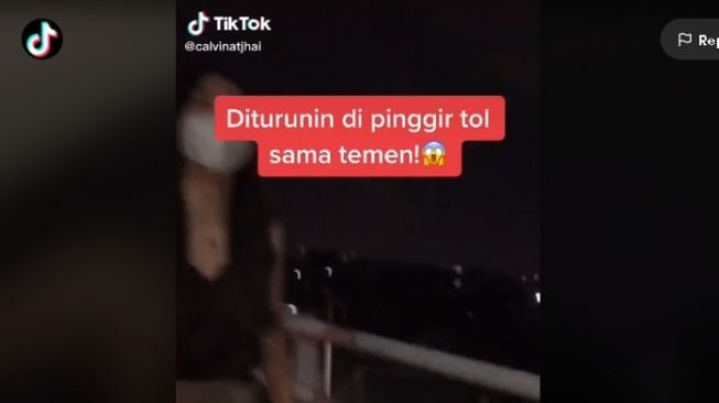 Viral Wanita Diturunkan dari Mobil Temannya, Malah Menari di Pinggir Tol