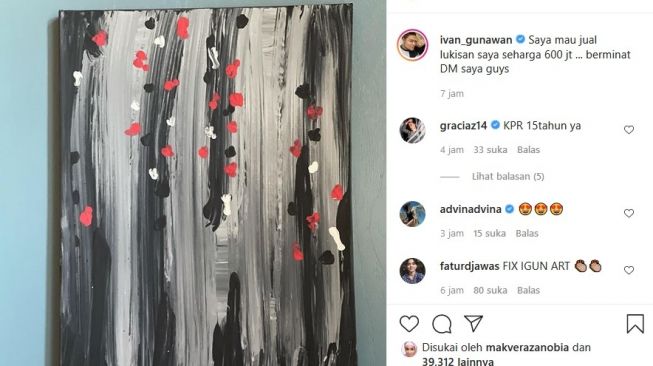 Lukisan Ivan Gunawan yang dijual Rp 600 juta. [Instagram]