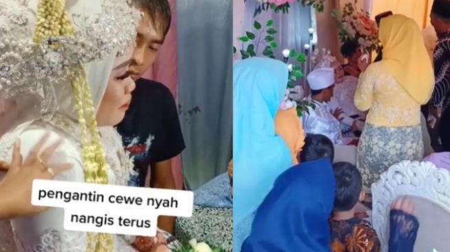 Viral Pernikahan Penuh Air Mata Berlinang, Pengantin Wanita Tak Sadarkan Diri saat Sungkem