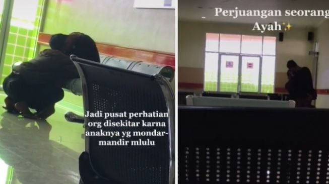 Viral Potret Ayah Tabah Temani Anak Terapi Jiwa, Bikin Terharu