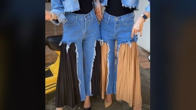 Model Celana Jeans Campur Plisket Bikin Bingung, Netizen: Desainernya Nge-Blank