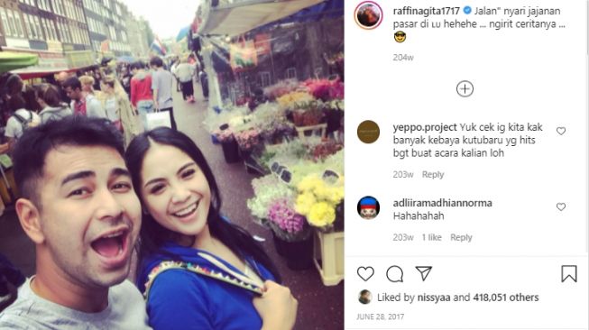 Nagita Slavina belanja di pasar. [Instagram]