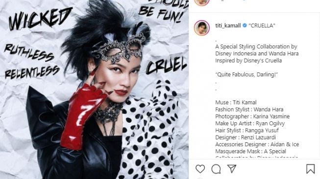 Gaya Artis berkostum Cruella. [Instagram]