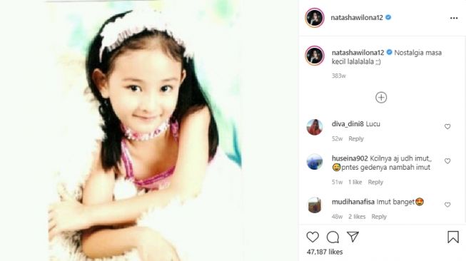 Potret masa kecil Natasha Wilona. [Instagram]