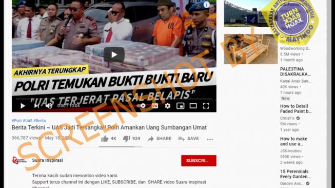 Cek Fakta UAS jadi tersangka, Polri amankan uang hasil sumbangan umat (turnbackhoax.id)