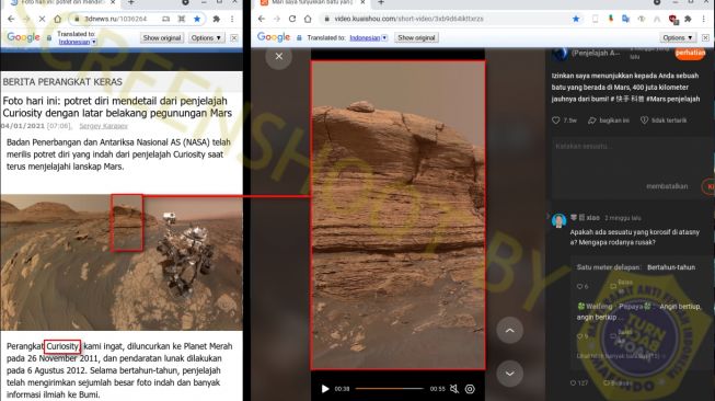 Cek Fakta: Foto Pesawat Ruang Angkasa China mendarat di Mars, Benarkah? (Turnbackhoax.id)