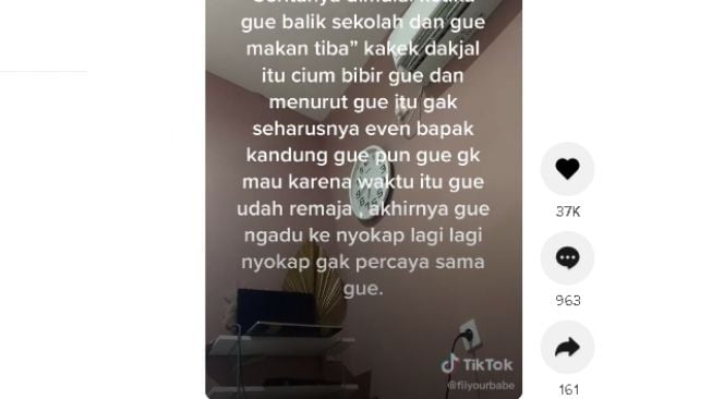 Kisah gadis dilecehkan oleh ayah tiri (tiktok.com/@fiiyourbabe)