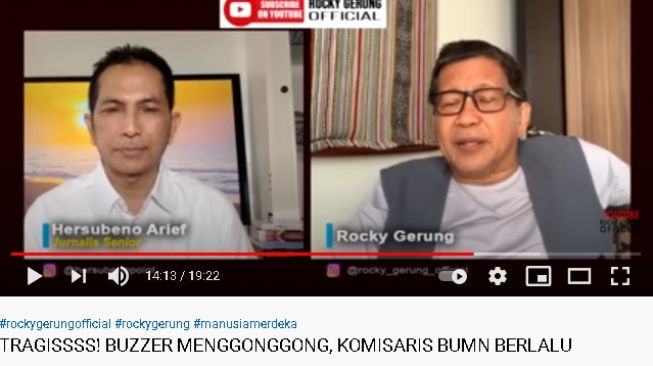 Rocky Gerung tanggapi Abdee Slank yang diangkat jadi Komisaris Telkom (Youtube)