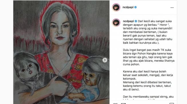 Tangkapan layar cerita mistis dari Model cantik Nora Alexandra [Instagram]