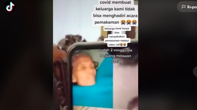 Anak-anak menangis hadiri pemakaman ibu secara online (tiktok.com/@anabelle2202)