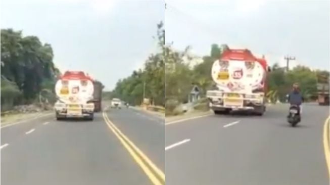 Truk Pertamina Terguling di Sawah Setelah Oleng, Bawa BBM