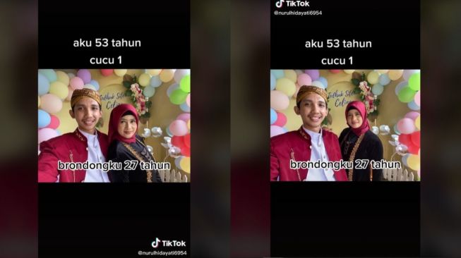 Viral Nenek 53 Tahun Pamer Berondong 27 Tahun (tiktok.com/@nurulhidayati6954)