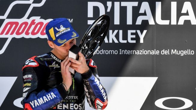 Pebalap Monster Energy Yamaha, Fabio Quartararo memenangi MotoGP Italia 2021. [Tiziana FABI / AFP]