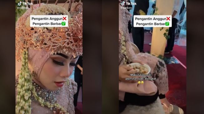 Anti Jaim! Viral Gaya Barbar Pengantin Wanita di Pelaminan, Sukses Bikin Ngakak