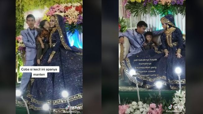 Viral Bocah Laki-laki di Pelaminan, Sempat Dikira Anak Pengantin Pria (tiktok.com/@shofiatatarias_)