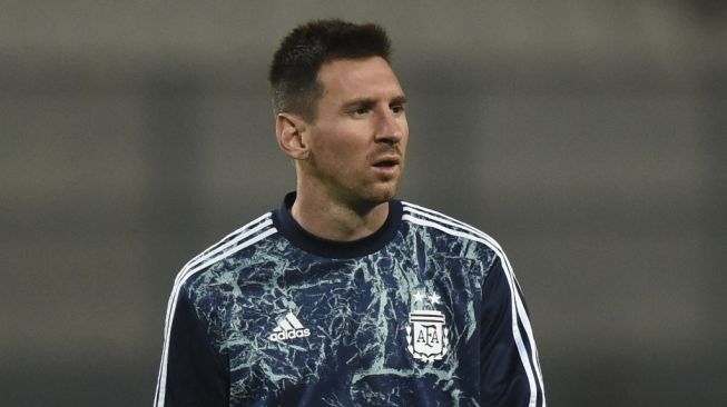 Megabintang sekaligus kapten Timnas Argentina, Lionel Messi. [ERNESTO BENAVIDES / POOL / AFP]