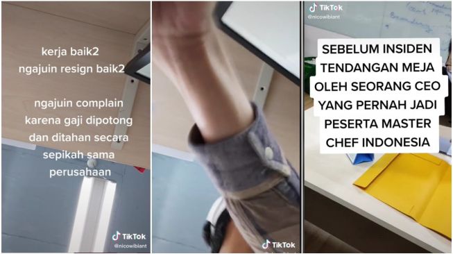 Pria Ajukan Resign Kerja, CEO Malah Marah Sampai Tendang Meja (TikTok/Nix12121212)