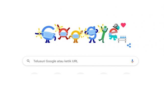 Google Ajak Vaksinasi dan Tetap Pakai Masker lewat Doodle