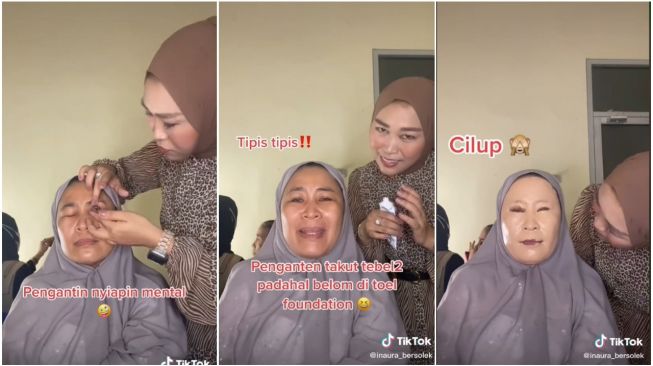 Curhat MUA Pernikahan, Pengantin Nggak Siap Mental Tolak Dirias Tebel (TikTok/Inaura_bersolek)