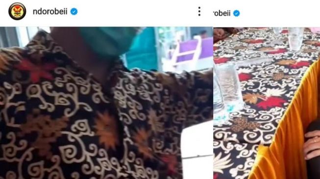 Viral Lelaki Kenakan Batik Mirip dengan Taplak Meja (Instagram/@ndorobeii)