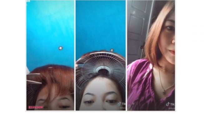  Perempuan  Ini Potong Rambut  Pakai Tutup Kipas Angin 