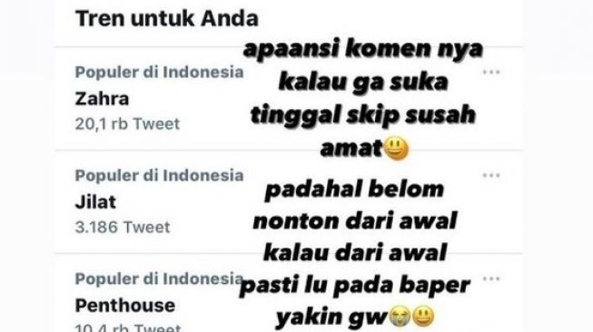 Panji Saputra mengomentari ramainya tanggapan negatif soal sinetron Zahra yang ia bintangi. [Twitter]