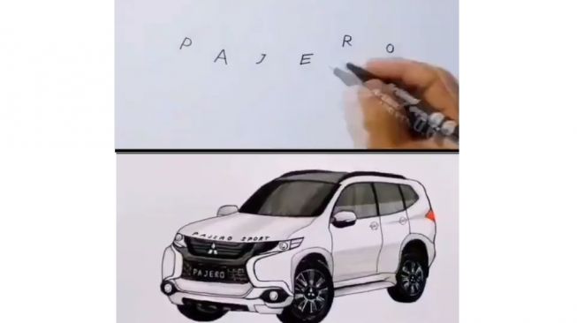 Tulisan Pajero berubah menjadi lukisan Mitsubishi Pajero Sport (Instagram)