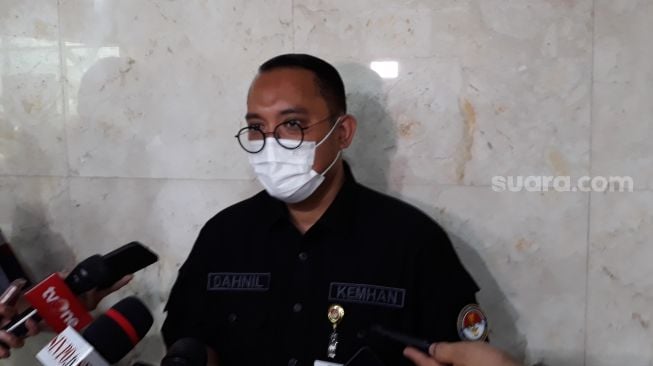 Juru Bicara Menteri Pertahanan Prabowo Subianto, Dahnil Anzar Simanjuntak. (Suara.com/Novian)