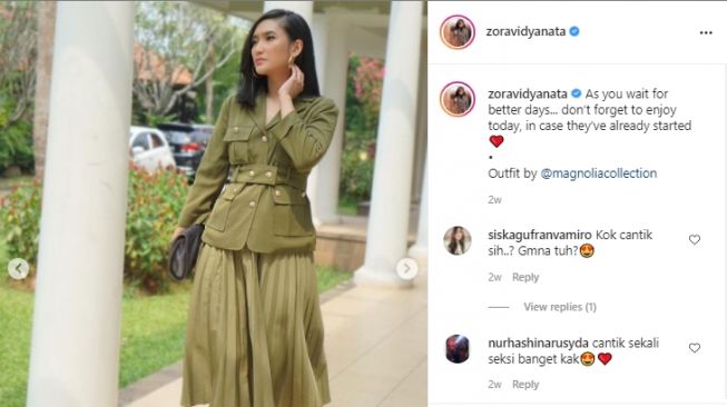 Zora Vidyanata pemeran istri ketiga di sinetron suara hati istri Zahra. [Instagram/zoravidyanata]