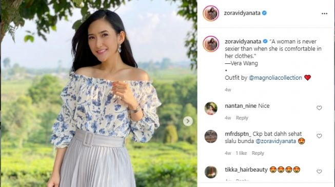 Zora Vidyanata pemeran istri ketiga di sinetron suara hati istri Zahra. [Instagram/zoravidyanata]