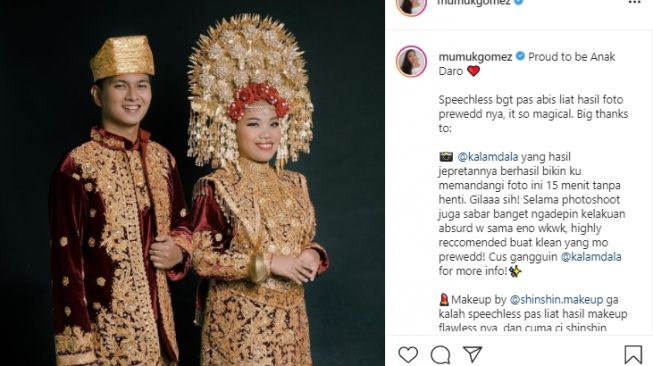 Potret prewedding Mumuk Gomez dan Eno Retra. [Instagram/enoretra]
