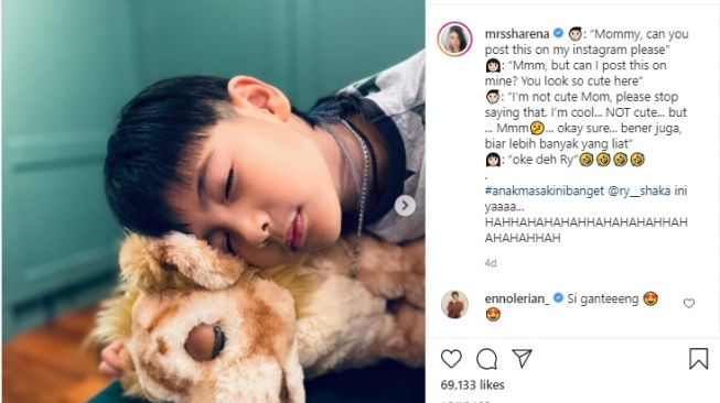 Potret Ryshaka anak Ryan Delon dan Sharena. [Instagram]