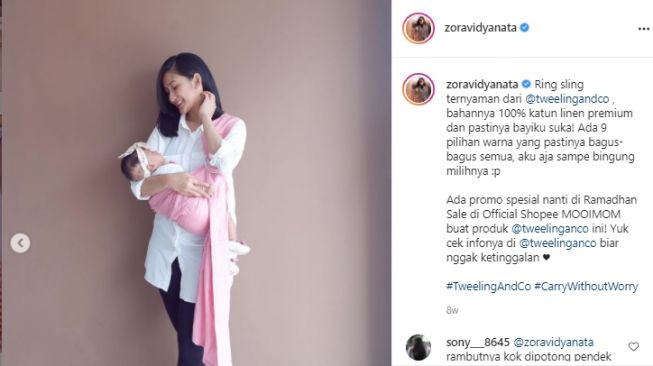 Zora Vidyanata pemeran istri ketiga di sinetron suara hati istri Zahra. [Instagram/zoravidyanata]