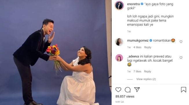 Potret prewedding Mumuk Gomez dan Eno Retra. [Instagram/enoretra]