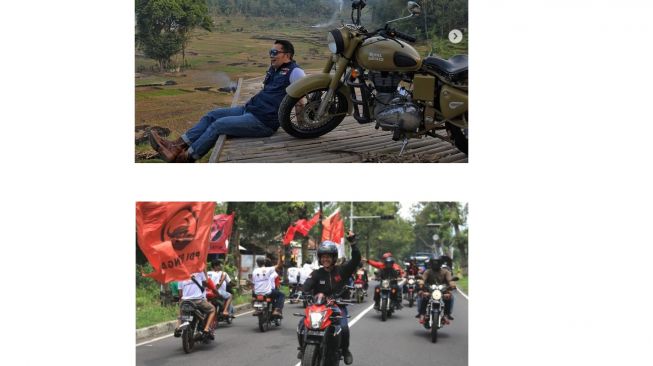 Ridwan Kamil dan Ganjar Pranowo beserta motornya (Instagram)