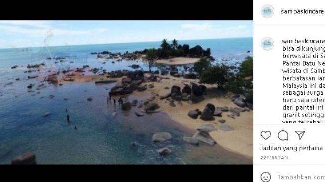 Pantai Batu Nenek, pantai di Kalimantan Barat. (Instagram)