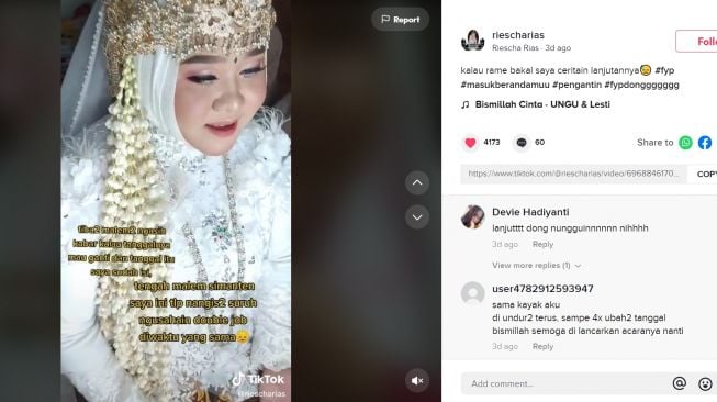 Curhat MUA Pengantin Terdrama (TikTok/Riescharias)