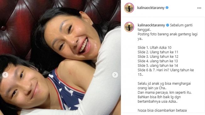 Potret ultah Azka Corbuzier dari tahun ke tahun. [Instagram/kalinaocktaranny]