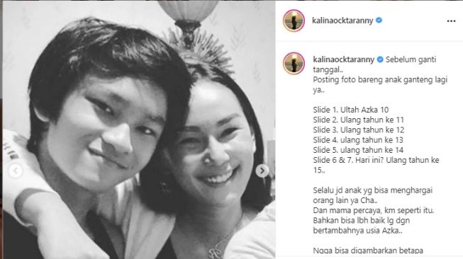 Potret ultah Azka Corbuzier dari tahun ke tahun. [Instagram/kalinaocktaranny]