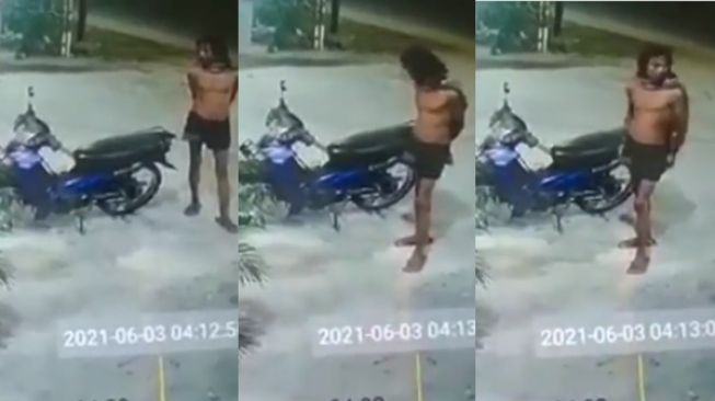 Viral Video CCTV Pencurian Motor Modus Baru, Pelaku Diduga Nyamar Jadi ODGJ