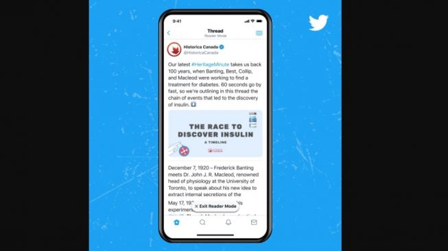 Fitur Twitter Blue, Reader Mode. [Twiitter]