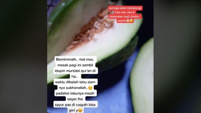 Ibu syok saat belah labu (tiktok.com/@bundharestu87)