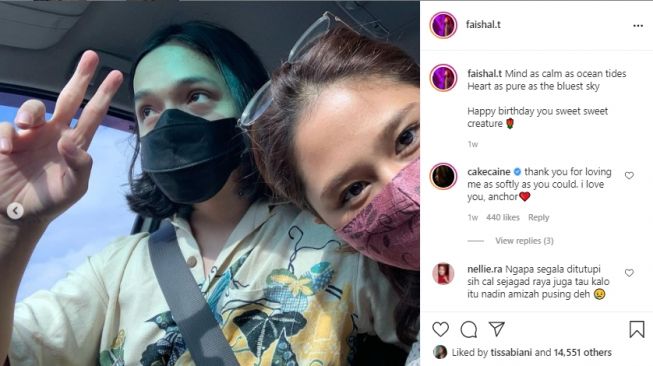 Faishal Tanjung dan Nadin Amizah. [Instagram]