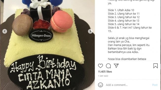 Potret ultah Azka Corbuzier dari tahun ke tahun. [Instagram/kalinaocktaranny]