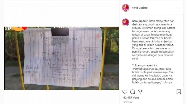 Video Viral Bocah SD Minta Jambu Pakai Surat Ternyata di Sleman, Ini Kata Pemilik Pohon
