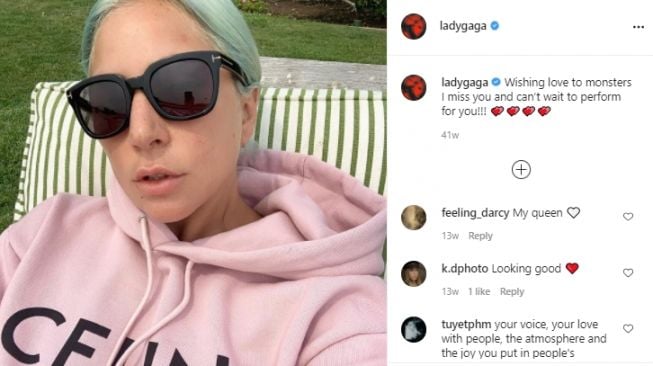 Potret Lady Gaga tanpa make up [Instagram/ladygaga]